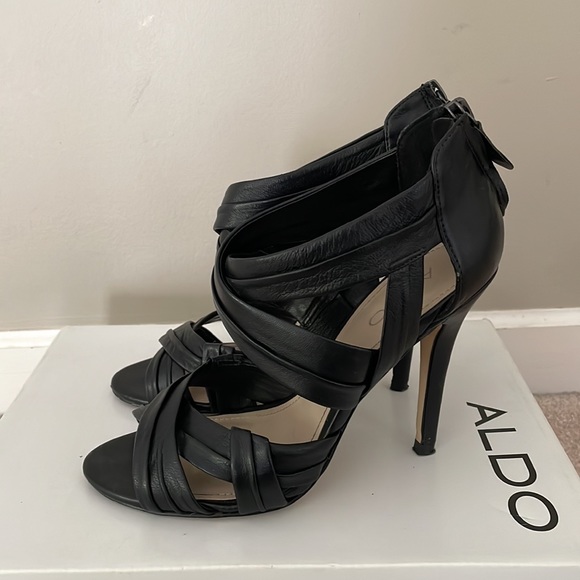 Aldo Black Sandal Heels - Picture 2 of 2